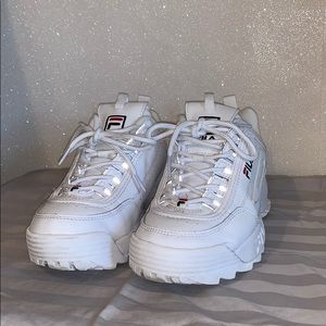 All White Fila Disruptor II Sneaks!